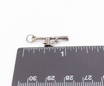 925 Sterling Silver  Vintage Dark Tone Old Fashion Mailbox Pendant  PT20061