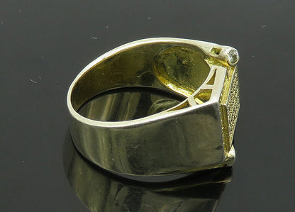 925 Sterling Silver  Vintage Topaz Encrusted Large Band Ring Sz 13  RG21192