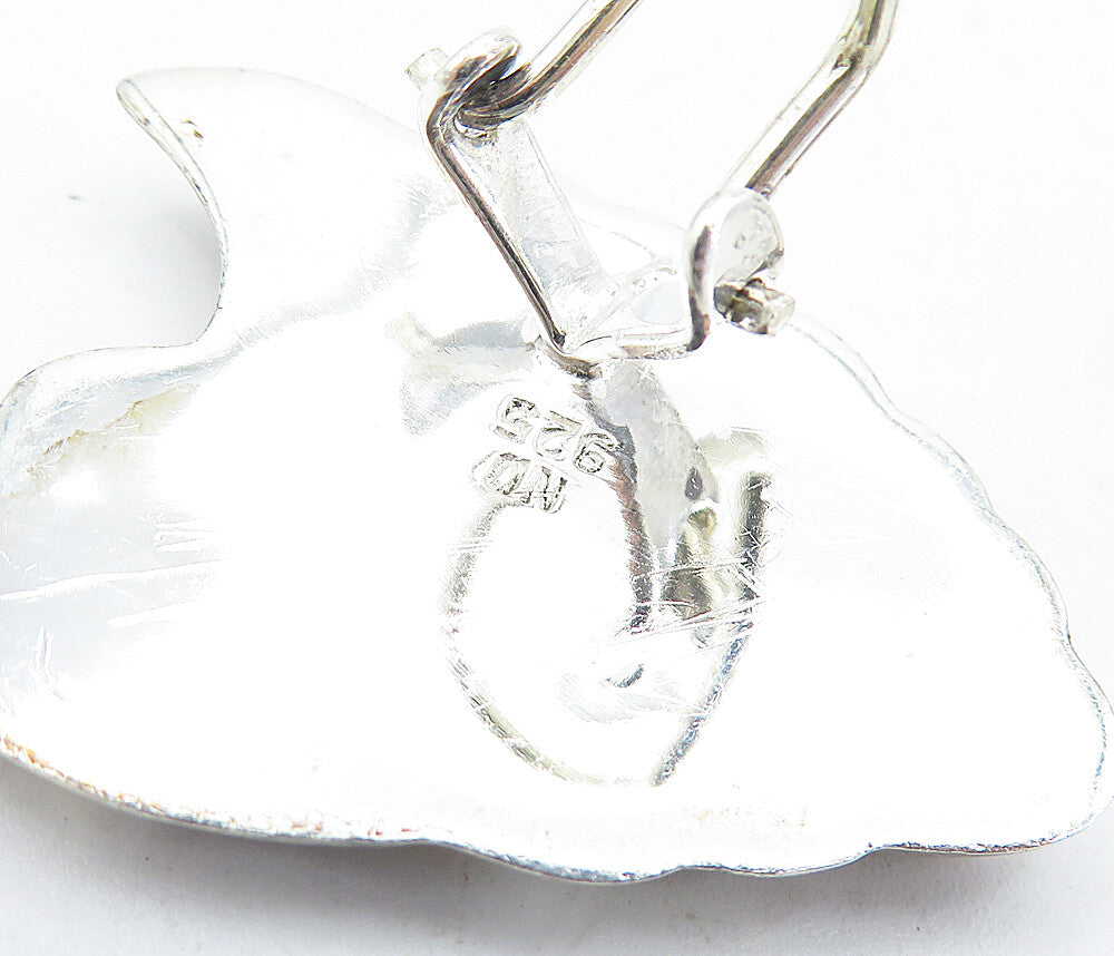 925 Sterling Silver  Vintage Shiny Modernist Fluted Non Pierce Earrings EG2397
