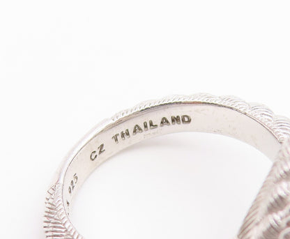 925 Sterling Silver Vintage Ring JUDITH RIPKA CZ Evil Eye Band  Sz 6  RG36873