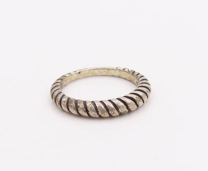 925 Sterling Silver Vintage Ring CAROLYN POLLACK Grooved Rope Band Sz 6  RG33293