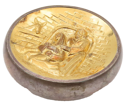 ONEIDA 925 Silver  Vintage 1974 Gold Plated Native Religious Pendant  PT22226