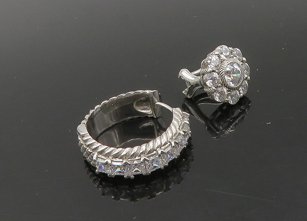 JUDITH RIPKA 925 Silver   Vintage Cubic Zirconia Lot Single Earrings  EG11323