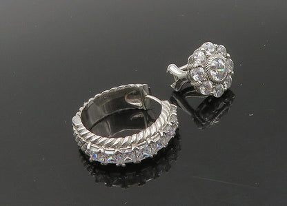 JUDITH RIPKA 925 Silver   Vintage Cubic Zirconia Lot Single Earrings  EG11323