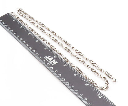 925 Sterling Silver Vintage Necklace Puffed Mariner Link Statement Chain  NE4626