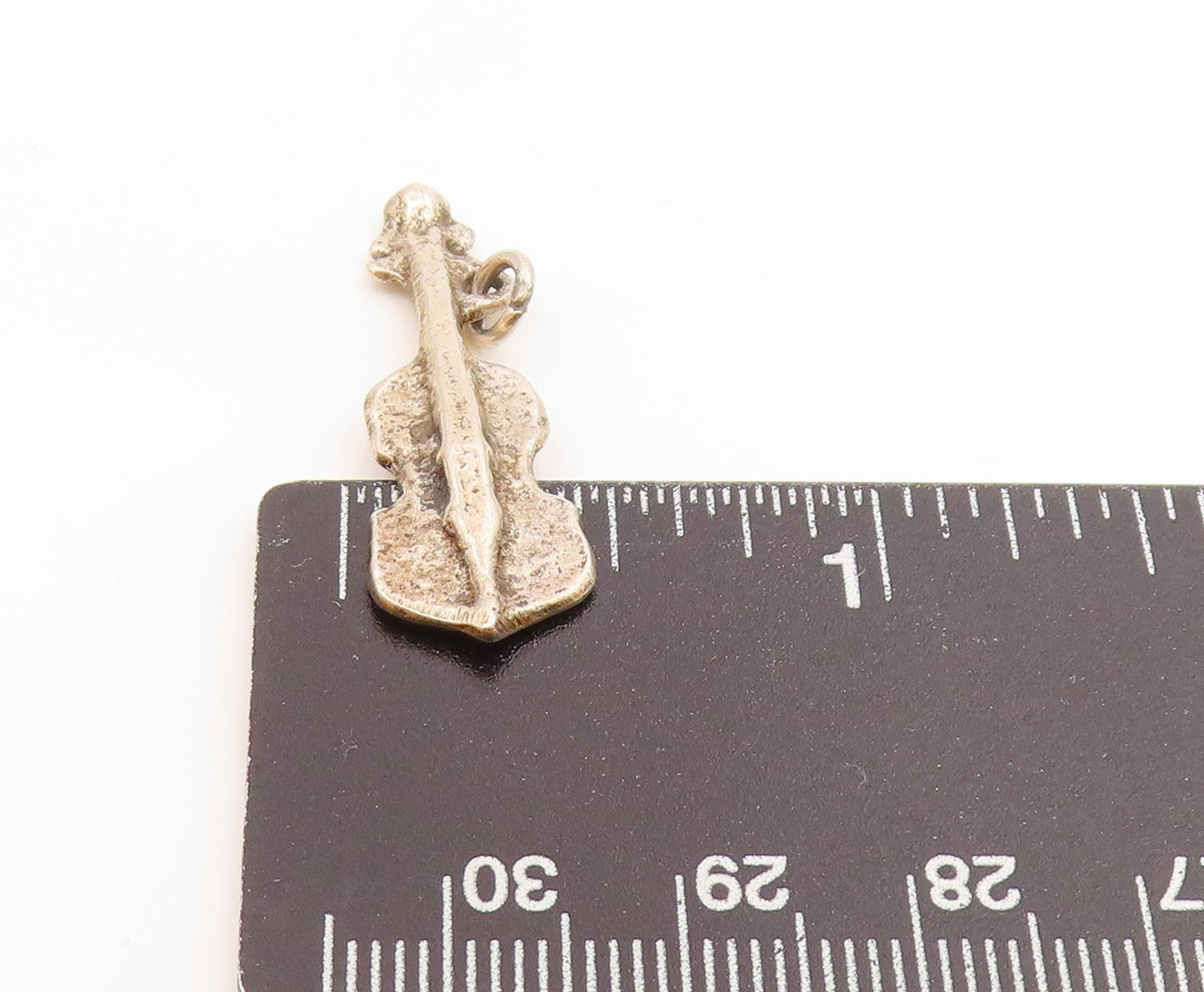 925 Sterling Silver  Vintage Petite Shiny Cello Instrument Pendant  PT15983