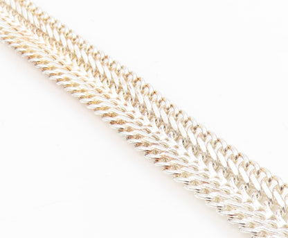 925 Sterling Silver Vintage Bracelet Interwoven Braided Foxtail Chain  BT11565