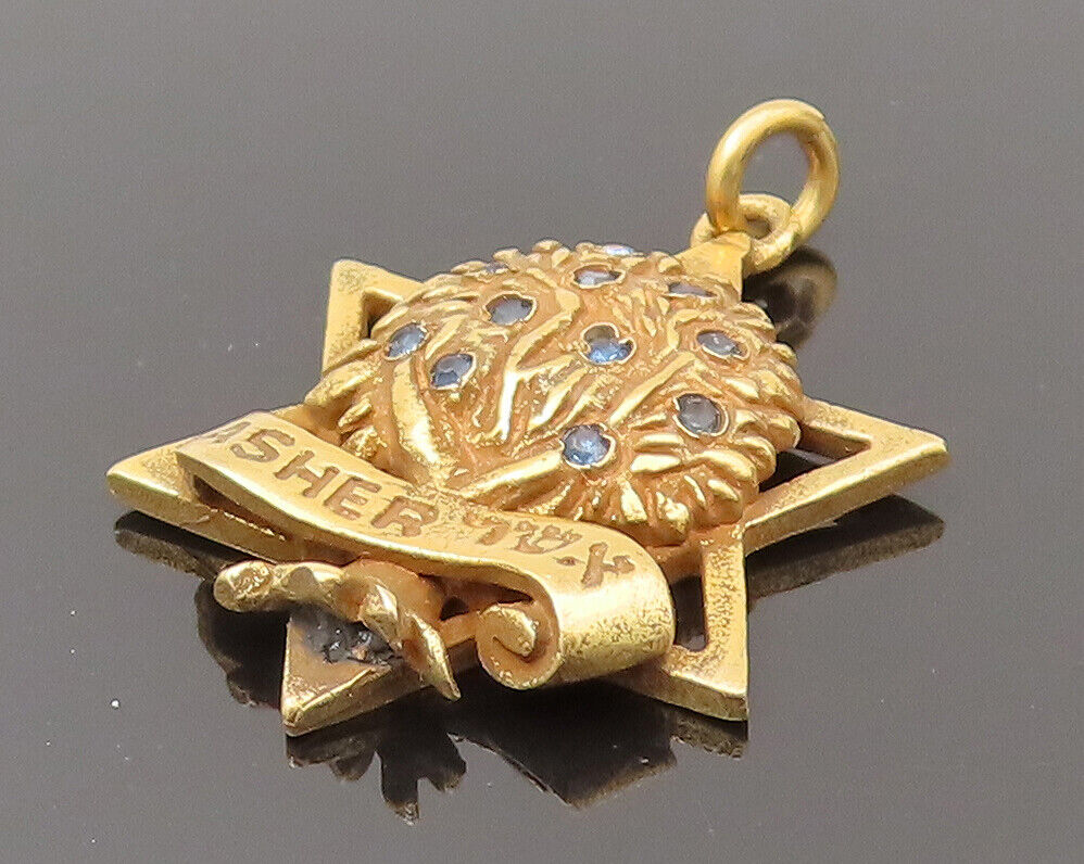 10K GOLD  Vintage 12 Biblical Tribes Of Asher Olive Tree Pendant  GP576