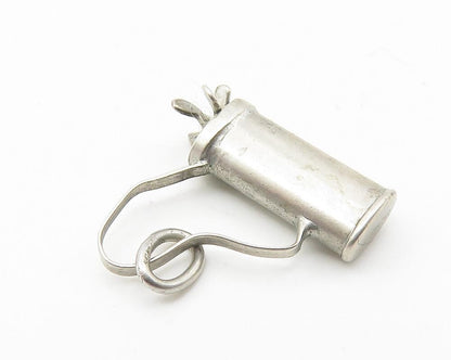 925 Sterling Silver  Vintage Petite Bag Of Gold Clubs Sports Pendant  PT8158