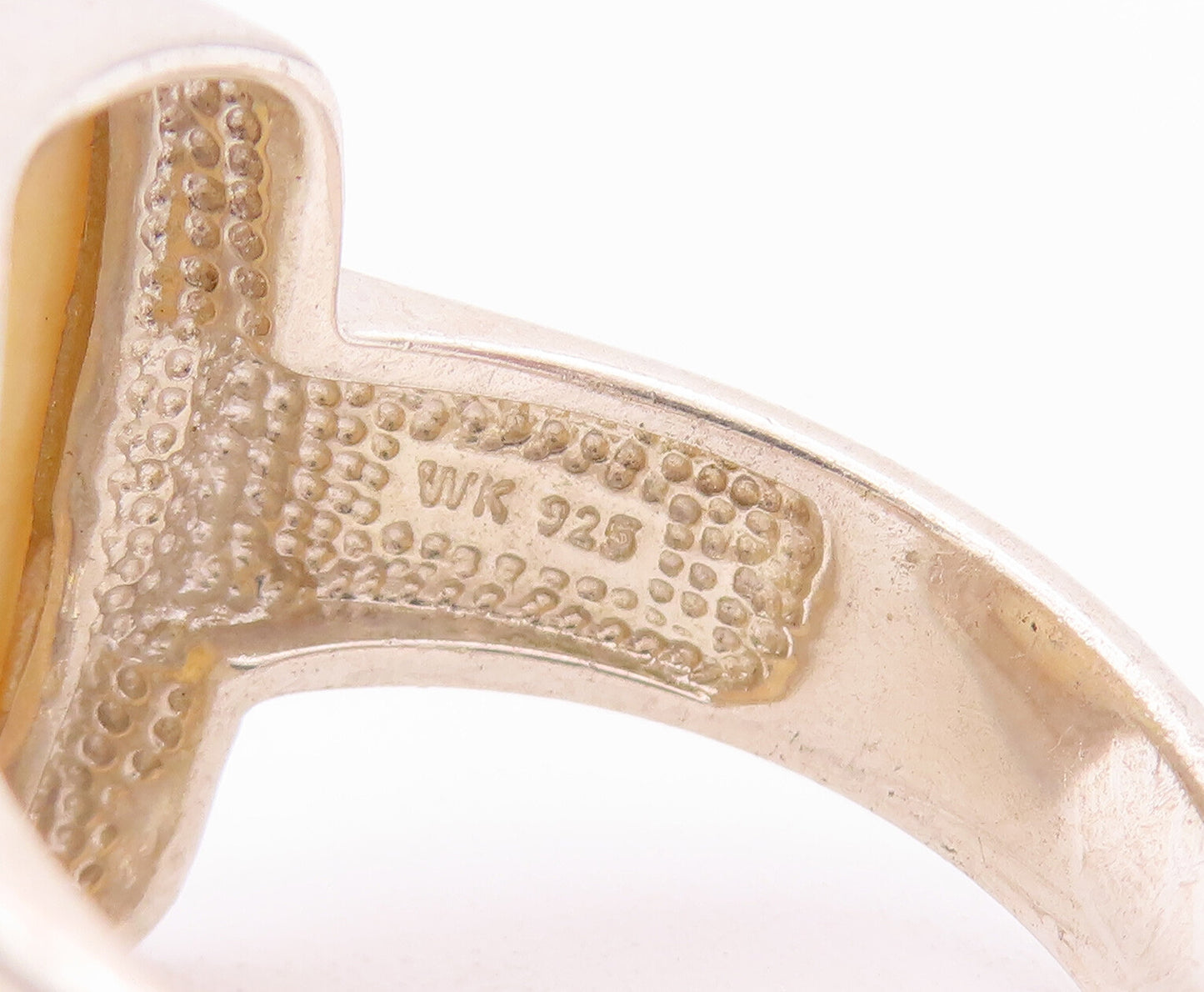 925 Sterling Silver Vintage Ring WHITNEY KELLY Rectangle Glass Sz 10.5  RG27959