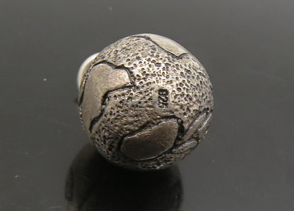 925 Sterling Silver  Vintage Petite Etched World Globe Motif Pendant  PT19361