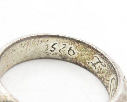 925 Sterling Silver  Vintage Friends Forever Etched Band Ring Sz 5  RG11956
