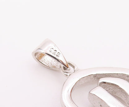 925 Sterling Silver  Vintage Twisted Knot Cubic Zirconia Pendant  PT20839