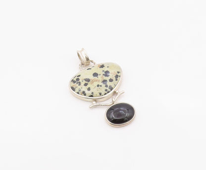 925 Sterling Silver Vintage Pendant WHITNEY KELLY Multi Gemstone Charm  PT26353