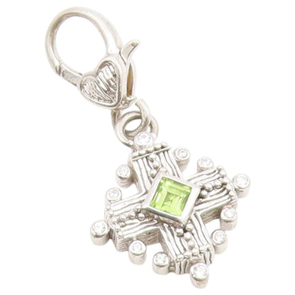 925 Sterling Silver Vintage Pendant JUDITH RIPKA Peridot Maltese Charm  PT26554