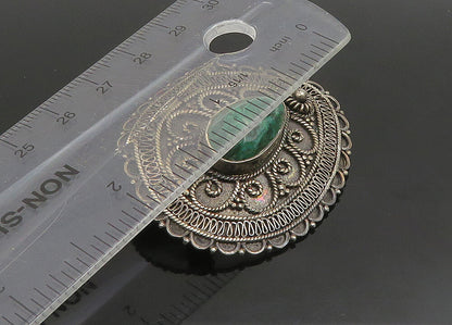 ISRAEL 925 Sterling Silver  Vintage Eilat Stone Swirl Twist Brooch Pin  BP9046