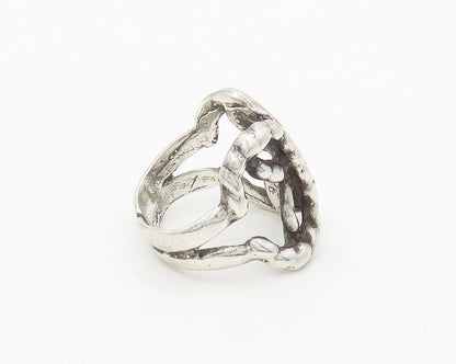 ISRAEL 925 Sterling Silver  Vintage Shiny Open Twist Band Ring Sz 7  RG18043