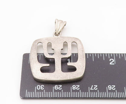 925 Sterling Silver  Vintage Shiny Smooth Cutout Design Drop Pendant  PT17389