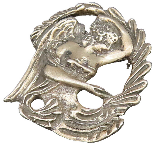 925 Sterling Silver  Vintage Antique Goddess Mermaid Brooch Pin  BP9627