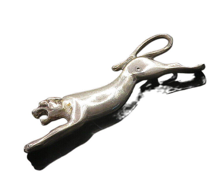 ANTONIO PINEDA MEXICO 925 Silver  Vintage Leaping Jaguar Brooch Pin  BP7627