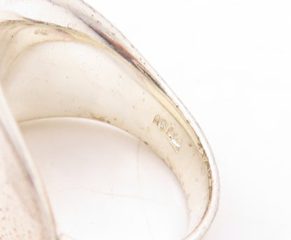 925 Sterling Silver Vintage Ring Minimalist Large Solid Design  Sz 7  RG31344