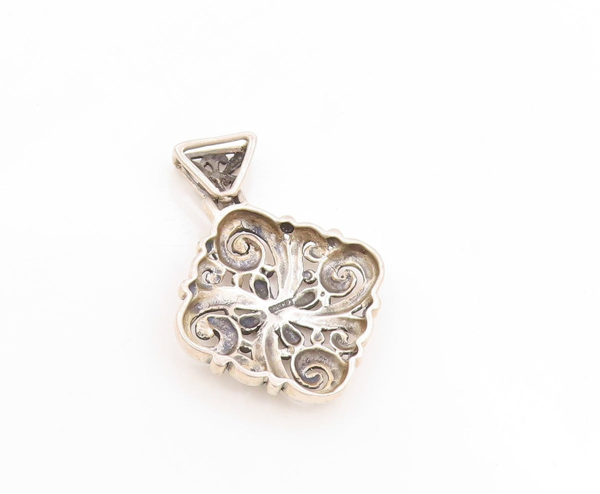 925 Sterling Silver Vintage Pendant Intricate Floral Scrollwork Locket  PT25810