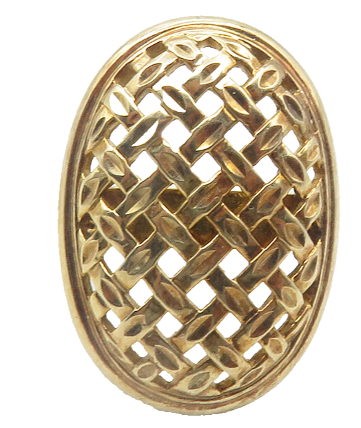 925 Sterling Silver  Vintage Basket Weave Design Oval Band Ring Sz 7  RG11946