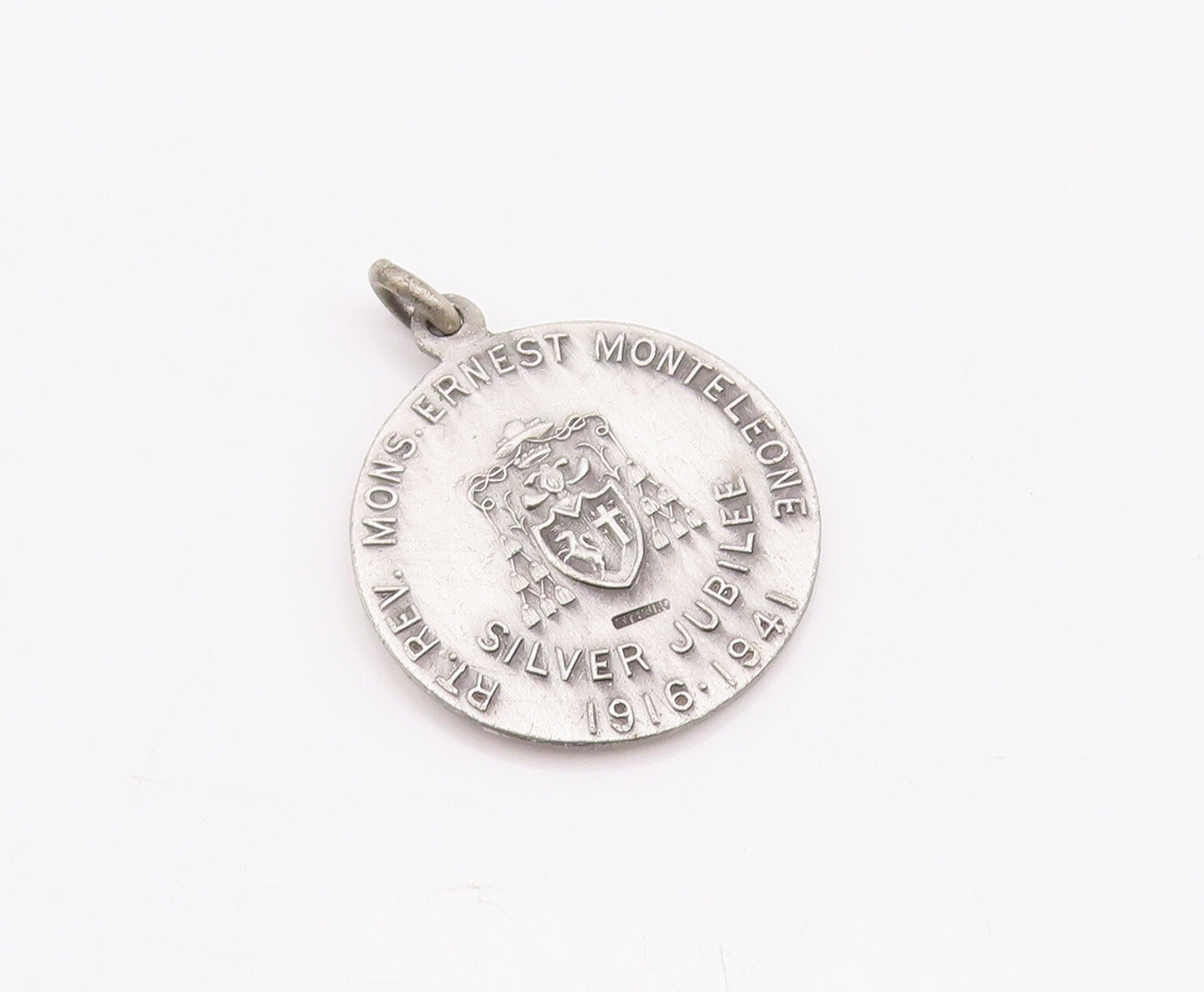 925 Sterling Silver Vintage Pendant Religious Carved Mother Mary Coin  PT23226