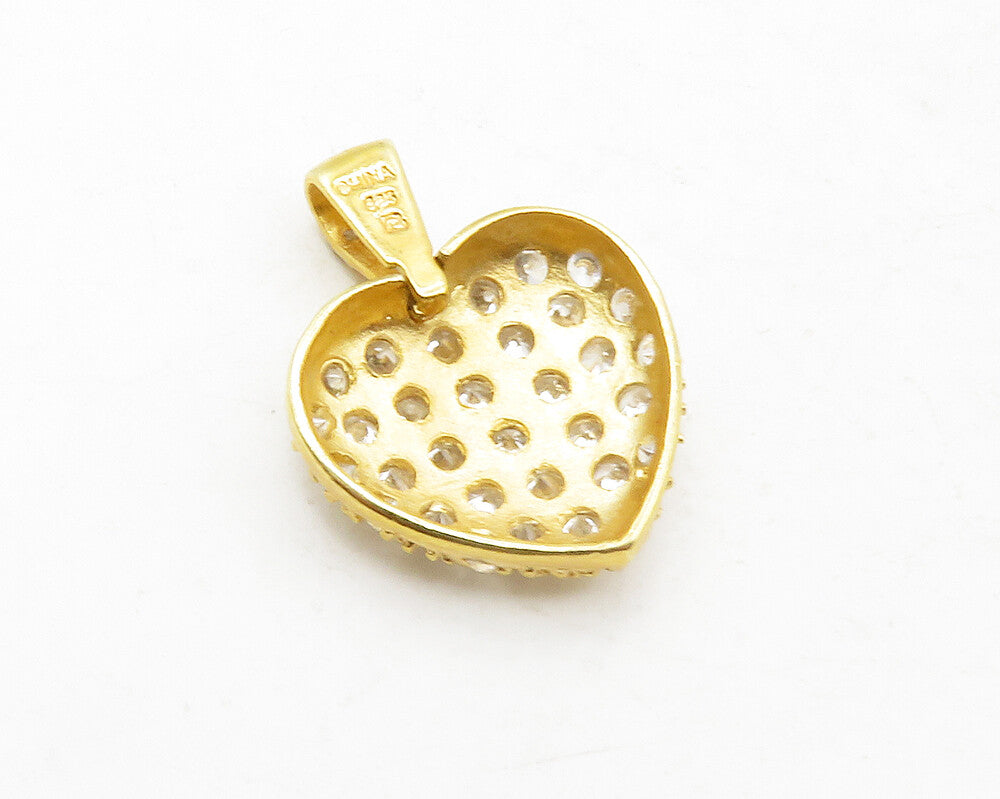 ROSS SIMON 925 Silver  Topaz Dotted Gold Plated Love Heart Pendant  PT9934