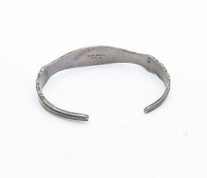 REED & BARTON 925 Silver Vintage Dark Tone Tapered Spoon Cuff Bracelet BT1545