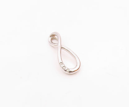 925 Silver  Vintage Dainty Genuine Diamonds Twisted Drop Pendant  PT21424