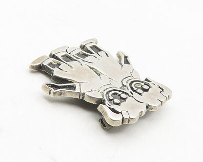 MEXICO 925 Sterling Silver  Vintage Oxidized Little Girls Brooch Pin  BP3755