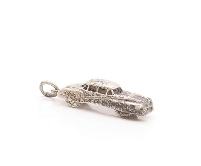 925 Sterling Silver Vintage Pendant Dark Tone 3D Carved Car Charm  PT23831