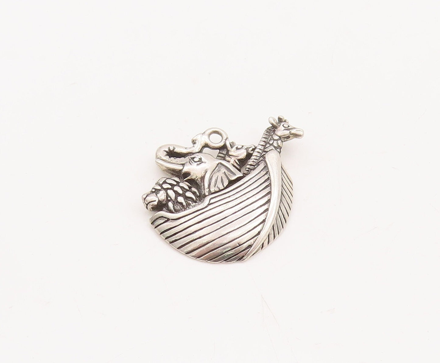 925 Sterling Silver Vintage Pendant KABANA Noah Ark Animal Boat  PT23465