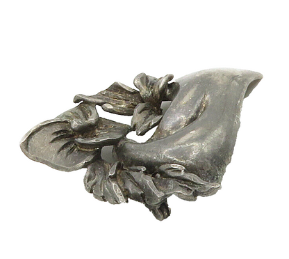 925 Sterling Silver  Vintage Antique Sculpted Floral Design Brooch Pin  BP5936