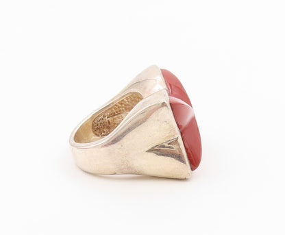 925 Sterling Silver Vintage Ring WHITNEY KELLY Red Jasper Star  Sz 6  RG36605