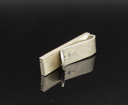 FI 925 Sterling Silver  Vintage Carved Lines Tie Clip  TR3410