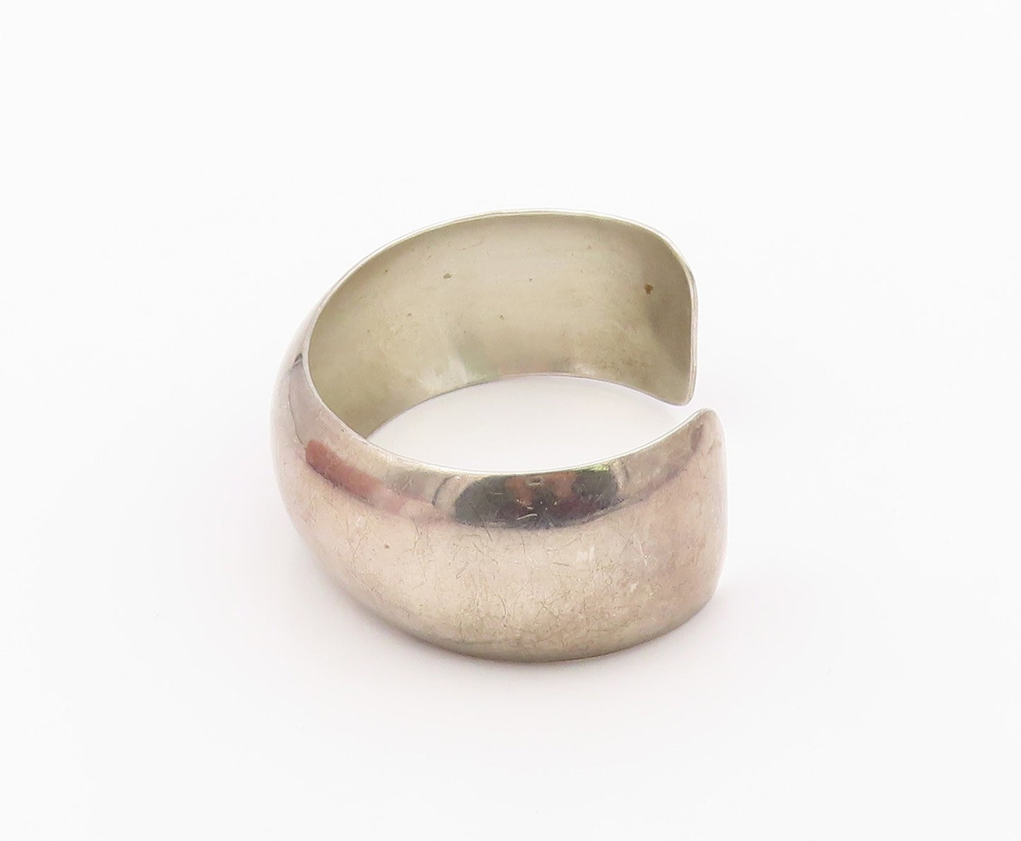 925 Sterling Silver Vintage Bracelet CAROL FELLEY Minimalist Wide Cuff  BT12131