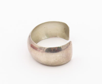 925 Sterling Silver Vintage Bracelet CAROL FELLEY Minimalist Wide Cuff  BT12131
