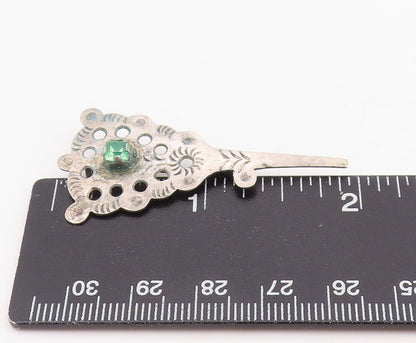 925 Sterling Silver Vintage Brooch Topaz Etched Intricate Openwork Pin  BP12303