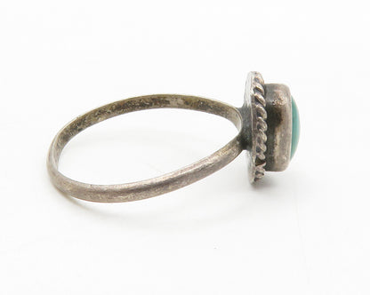 SOUTHWESTERN 925 Sterling Silver Vintage Turquoise Band Ring Sz 5 RG13969
