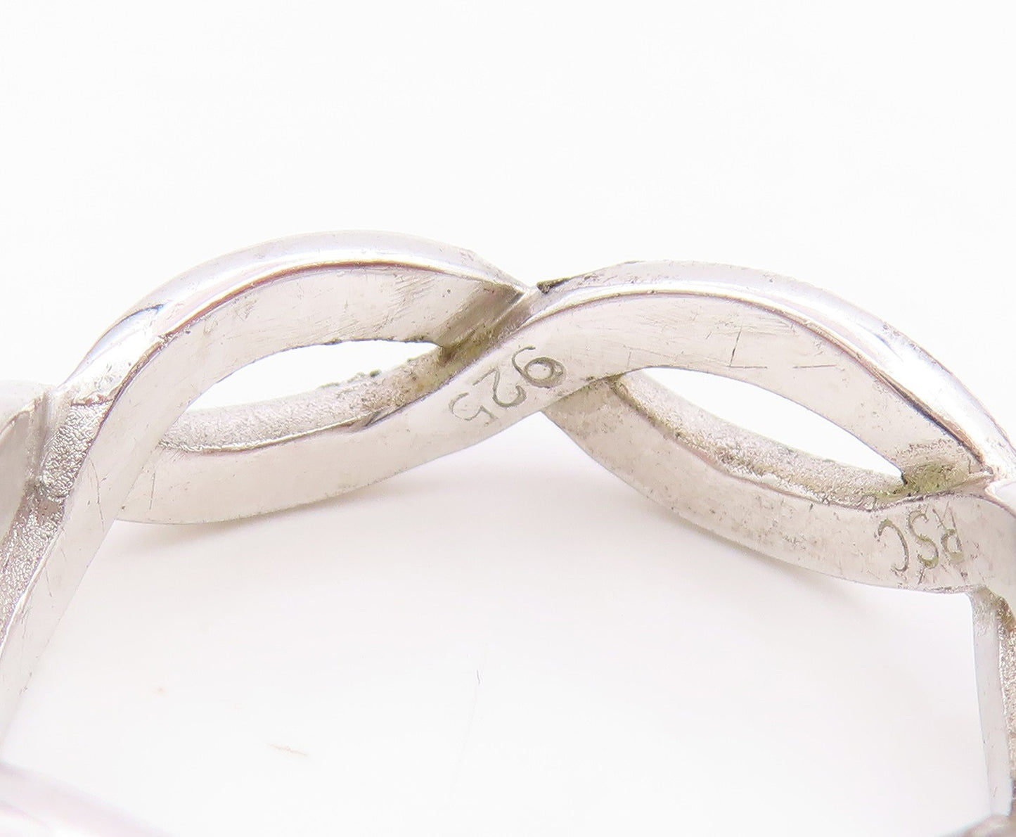 925 Sterling Silver Vintage Ring Elegant Twisted Infinity Band  Sz 8  RG36217