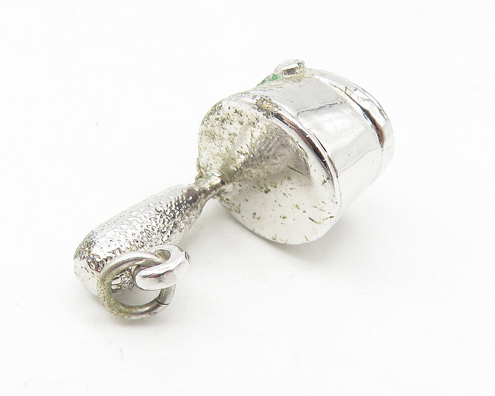 925 Sterling Silver  Vintage Shiny Petite Police Hat Drop Pendant  PT9363