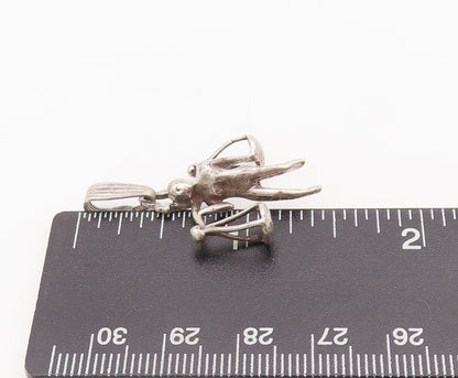 925 Sterling Silver Vintage Pendant Young Man Carrying Weighing Scale  PT22764