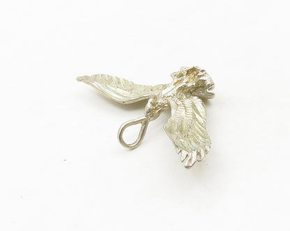 925 Sterling Silver  Vintage Diamond Cut Flying Eagle Motif Pendant  PT14248