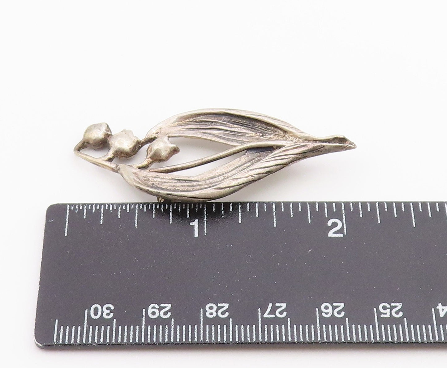 BREAKELL 925 Sterling Silver  Vintage Floral Leaf Motif Brooch Pin  BP9268