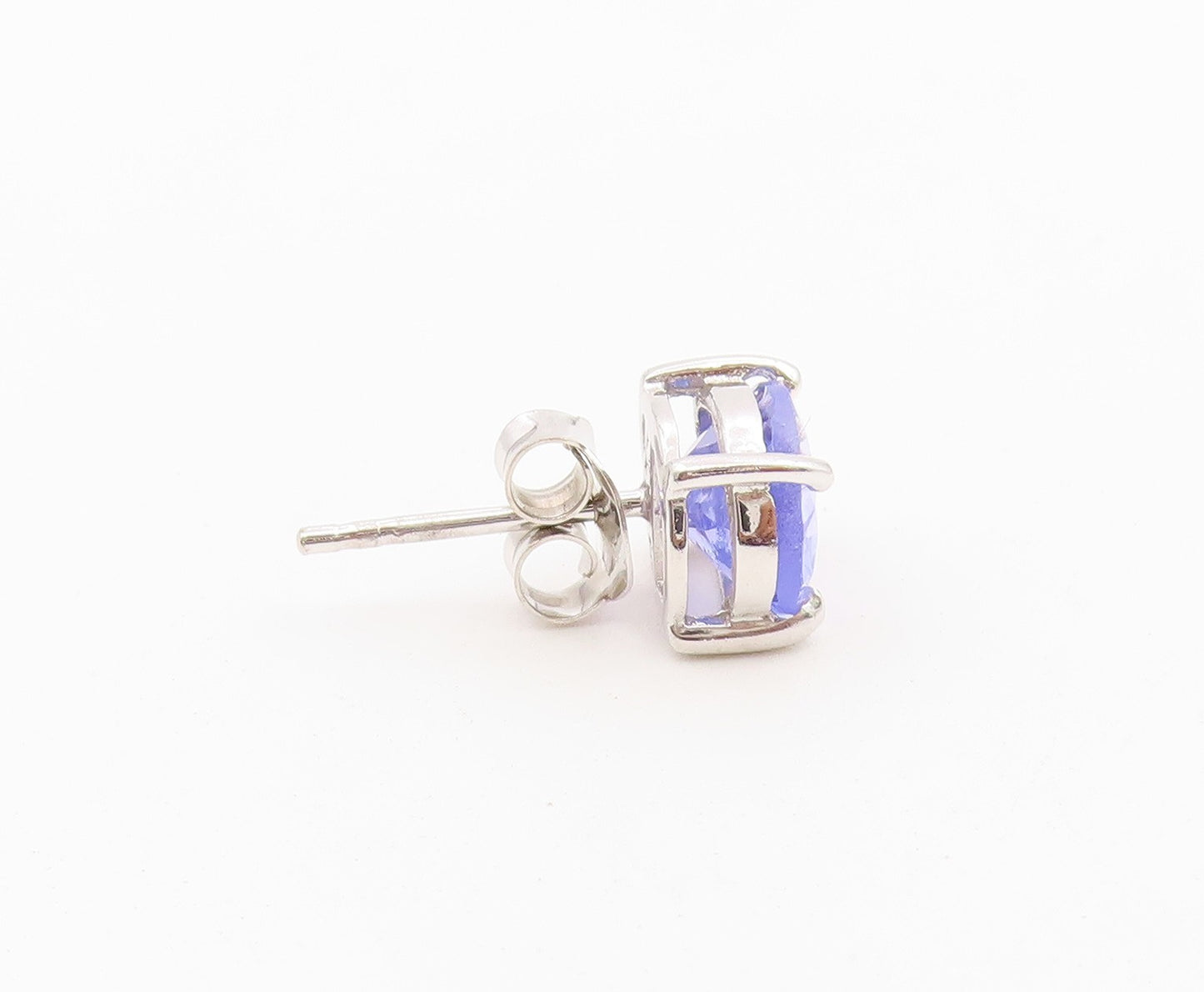 925 Sterling Silver Vintage Earrings Classic Oval Cut Tanzanite Studs  EG14487