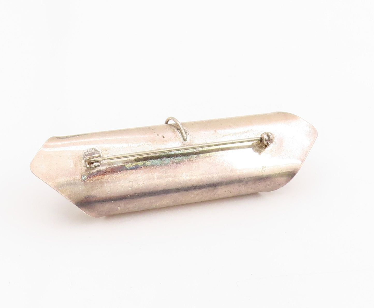 925 Sterling Silver Vintage Brooch ORNA Modernist Folded Ribbon Wave  BP12071