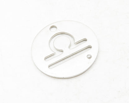 925 Sterling Silver  Genuine Diamond Accent Libra Zodiac Pendant  PT10185