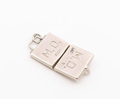 925 Sterling Silver  Vintage Safety First Kit Charm Pendant (OPENS)  PT21193